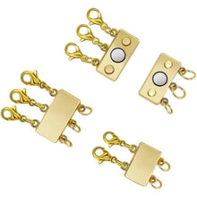 Necklace layering clasp connecting multiple necklaces for a stacked look