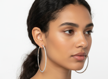 Silver Rhinestone Hoop Earrings