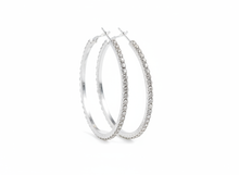 Silver Rhinestone Hoop Earrings