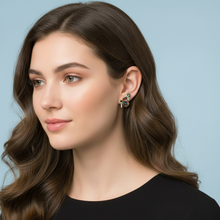 Colorful Crystal Butterfly Stud Earrings – Gold or Black Finish