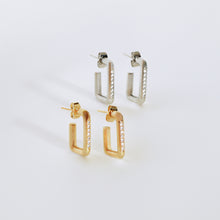 Geometric Rhinestone Drop Earrings