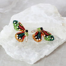 Colorful Crystal Butterfly Stud Earrings – Gold or Black Finish