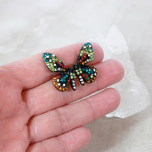 Colorful Crystal Butterfly Stud Earrings – Gold or Black Finish