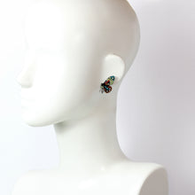 Colorful Crystal Butterfly Stud Earrings – Gold or Black Finish