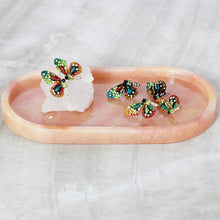 Colorful Crystal Butterfly Stud Earrings – Gold or Black Finish