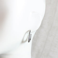 Contoured Silver Drop Earrings