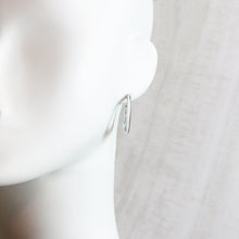 Contoured Silver Drop Earrings