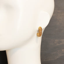 Gold Textured Spiral Hoop Earrings