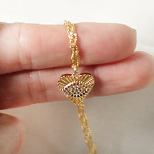 18K Gold Plated Evil Eye Heart Necklace