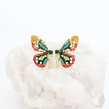 Colorful Crystal Butterfly Stud Earrings – Gold or Black Finish
