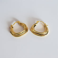 Sculpted Gold Hoop Earrings Stainless Steel