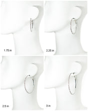 Silver Rhinestone Hoop Earrings