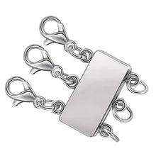 Necklace layering clasp connecting multiple necklaces for a stacked look
silver 3 layer option