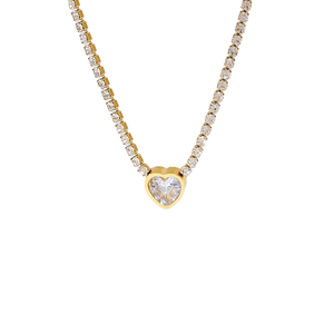 Amelia - Heart Rhinestone Necklace