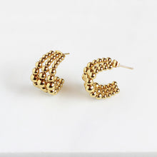 Gold Bead Hoop Earrings