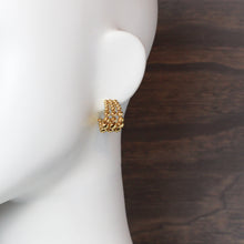 Gold Bead Hoop Earrings Stainless Steel