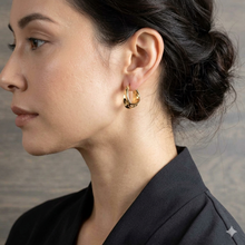 Wave Sculpted Hoop Earrings Stainless Steel
