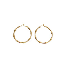 18K Gold Plated Bamboo Hoop Earrings
