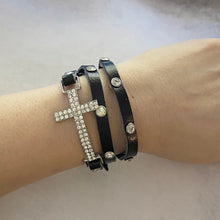 Cross Leather Wrap Bracelet