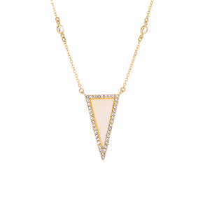 Crystal Triangle Gold Necklace