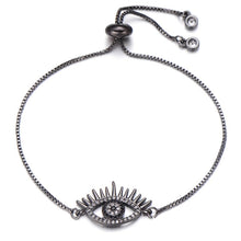 Evil Eye Rhinestone Slider Bracelet