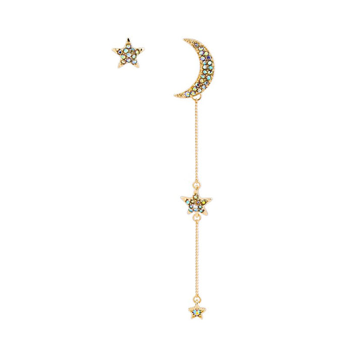 Crystal Moon Star Earrings