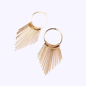 Metal Tassel Hoop Earrings