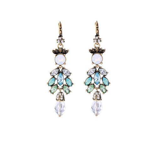 Blue Crystal Chandelier Earrings