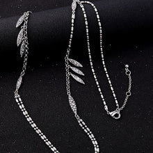 Boho Leaf Silver Necklace