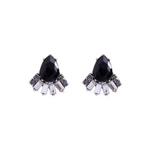 Black Rhinestone Stud Earrings