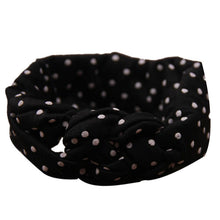 Girls black and pink polka dot headband
