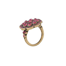 Vintage Floral Rhinestone Ring