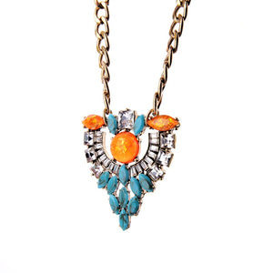 Orange Blue Maxi Necklace