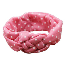 Pink and white girls polka dot headband
