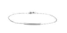 Simple and chic metal curved tube bar chain bracelet. Measures 7" long with 2" extension