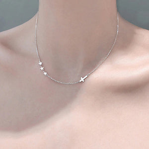925 Sterling Silver Cross Star Necklace