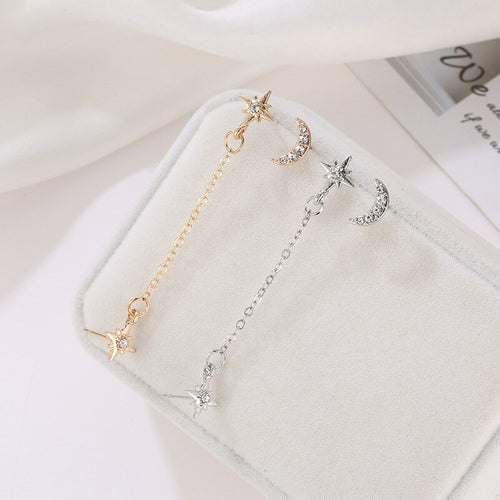 Moon Star Chain Earrings