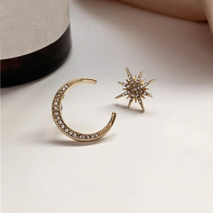 Moon Star Rhinestone Earrings