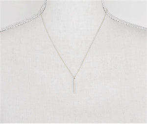 Vertical Dainty Bar Necklace Gold