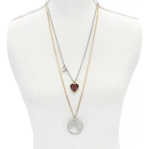 Crystal Heart Layered Necklace