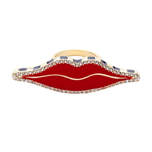 Lips Rhinestone Ring