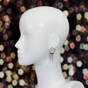 Metal Tassel Hoop Earrings