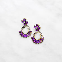 Purple Rhinestone Earrings