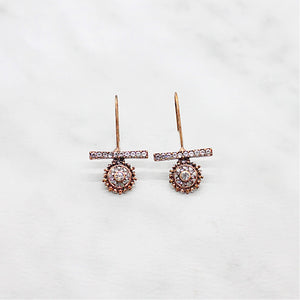 Vintage Bar and Circle Earrings