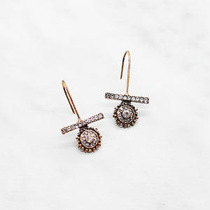 Vintage Bar and Circle Earrings