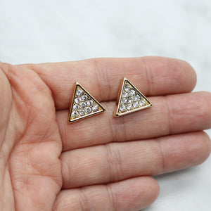 Triangle Rhinestone Stud Earrings