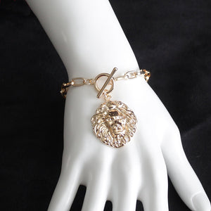 Lion Charm Toggle Bracelet