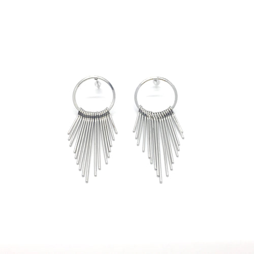 Metal Tassel Hoop Earrings