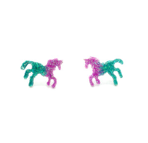 Rainbow unicorn earrings