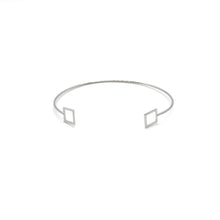 Square Geometric Cuff Bracelet - Silver tone
